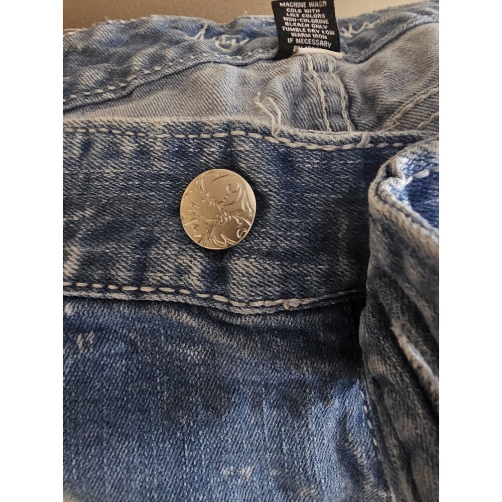 Ariya Jeans Womens 13/14 Bali Low Rise Bootcut Distressed Flex Denim Blue - Picture 2 of 11